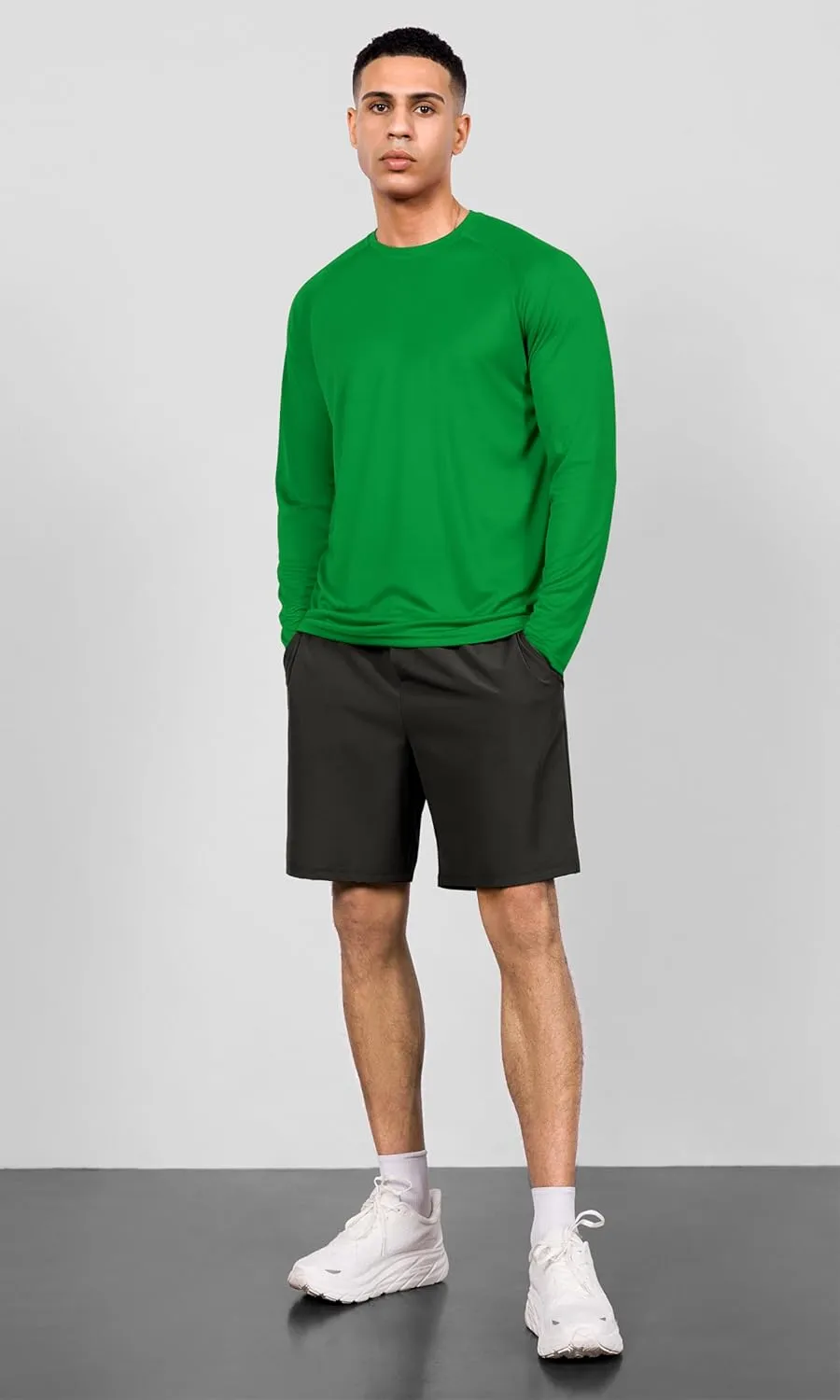 ODODOS Men's Quick Dry Long Sleeve Shirts UPF 50  Sun Protection SPF Athletic Tops Workout Fishing T-Shirts