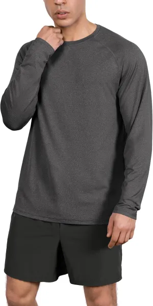 ODODOS Men's Quick Dry Long Sleeve Shirts UPF 50  Sun Protection SPF Athletic Tops Workout Fishing T-Shirts