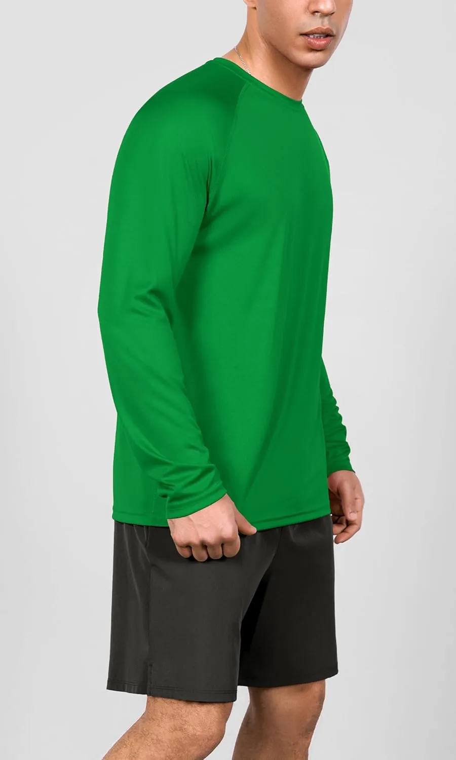 ODODOS Men's Quick Dry Long Sleeve Shirts UPF 50  Sun Protection SPF Athletic Tops Workout Fishing T-Shirts