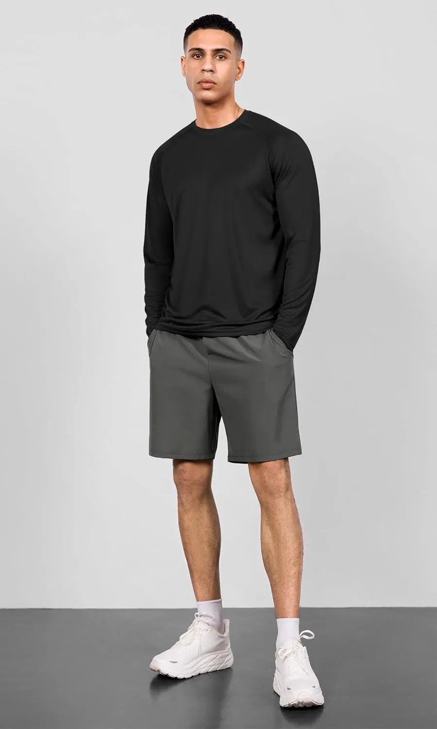 ODODOS Men's Quick Dry Long Sleeve Shirts UPF 50  Sun Protection SPF Athletic Tops Workout Fishing T-Shirts