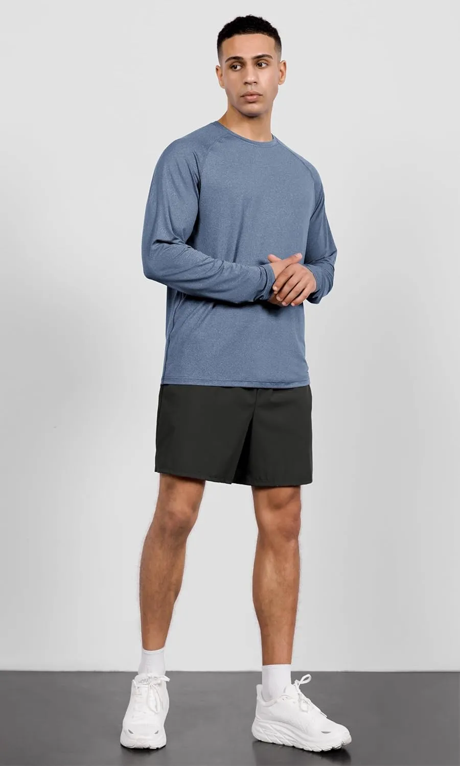 ODODOS Men's Quick Dry Long Sleeve Shirts UPF 50  Sun Protection SPF Athletic Tops Workout Fishing T-Shirts