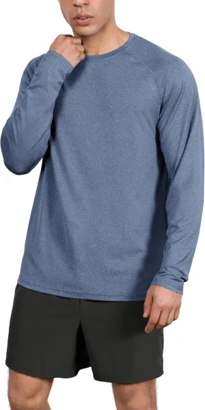 ODODOS Men's Quick Dry Long Sleeve Shirts UPF 50  Sun Protection SPF Athletic Tops Workout Fishing T-Shirts