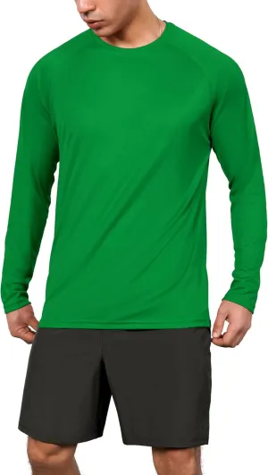 ODODOS Men's Quick Dry Long Sleeve Shirts UPF 50  Sun Protection SPF Athletic Tops Workout Fishing T-Shirts