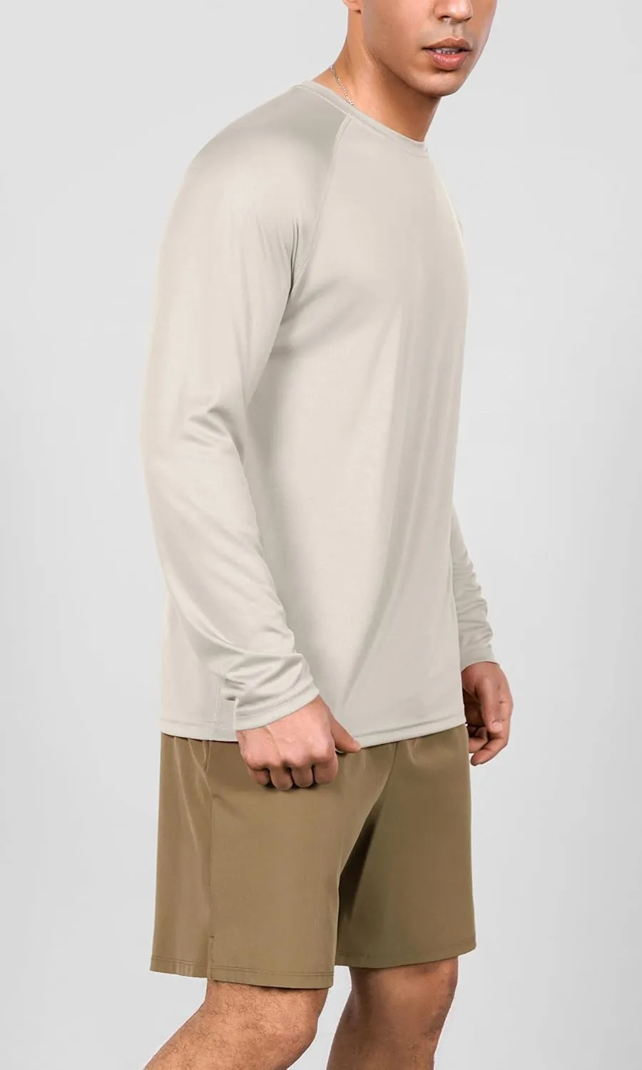 ODODOS Men's Quick Dry Long Sleeve Shirts UPF 50  Sun Protection SPF Athletic Tops Workout Fishing T-Shirts