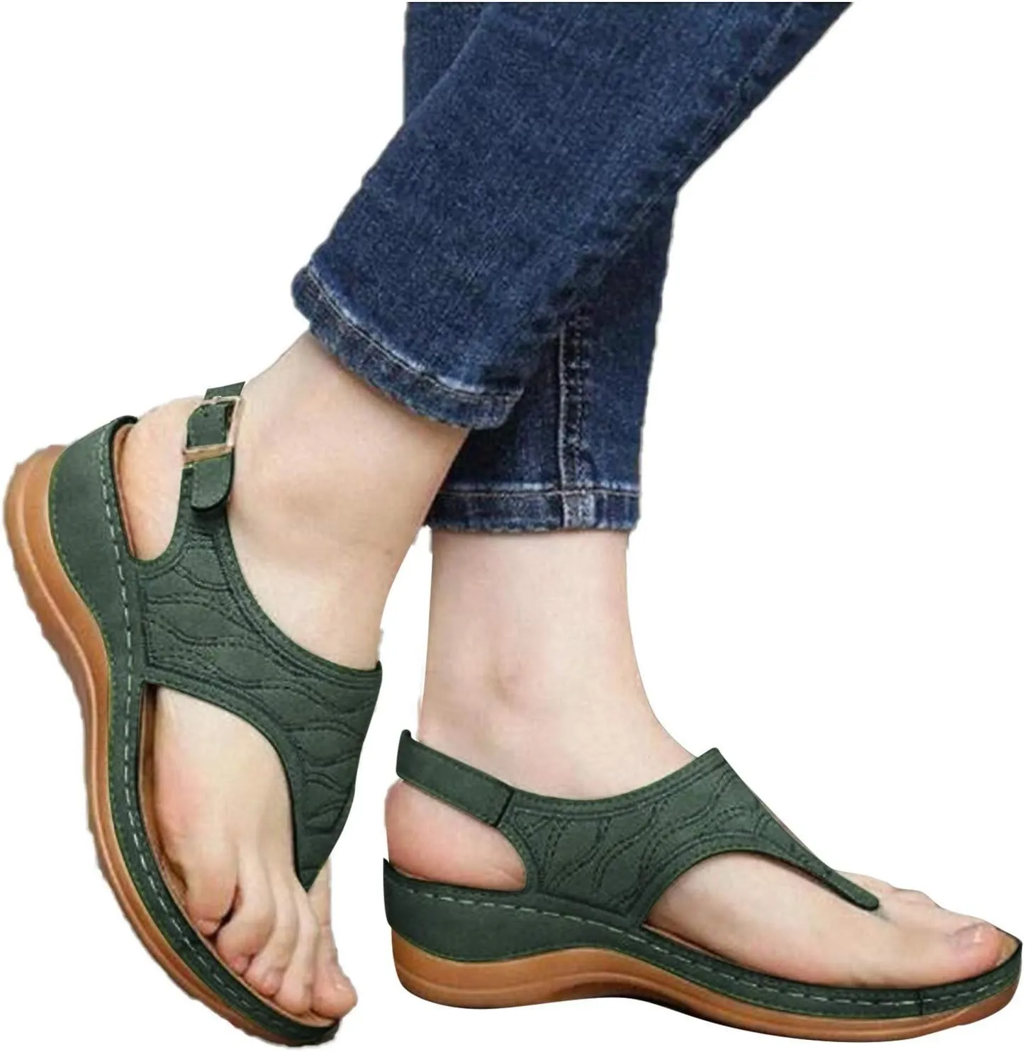 Orthopedic Summer Sandals for Women with Arch Support Walking Shoes Comfortable Adjustable Straps Lightweight Beach Casual Outdoor Plantar Fasciitis Relief