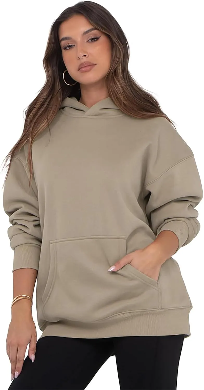 Oversized Hoodies for Women Trendy Fleece Sweatshirts Casual Hooded Sweatshirt with Pockets Long Sleeve Y2K Hoodies