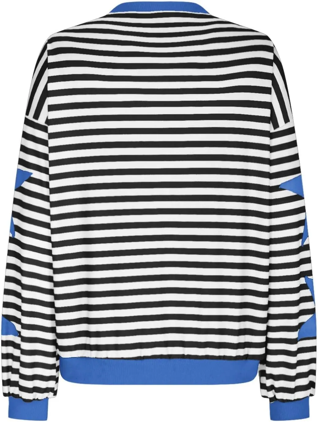 Oversized Sweatshirt for Women 2024 Fall Crewneck Star Striped Top Long Sleeve Preppy Y2K Hoodies Lightweight