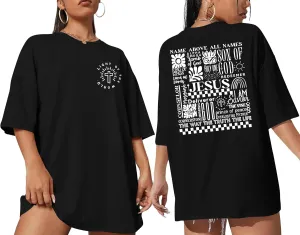 Oversized Tshirts for Women Christian Shirts Faith Over Fear Shirt Short Sleeve Jesus Tees Loose Casual Religious Tops