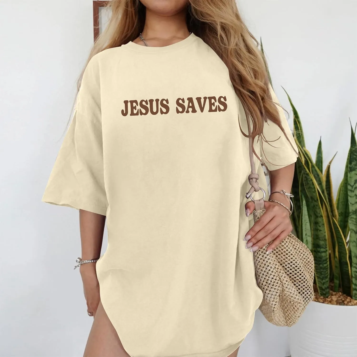 Oversized Tshirts for Women Christian Shirts Faith Over Fear Shirt Short Sleeve Jesus Tees Loose Casual Religious Tops