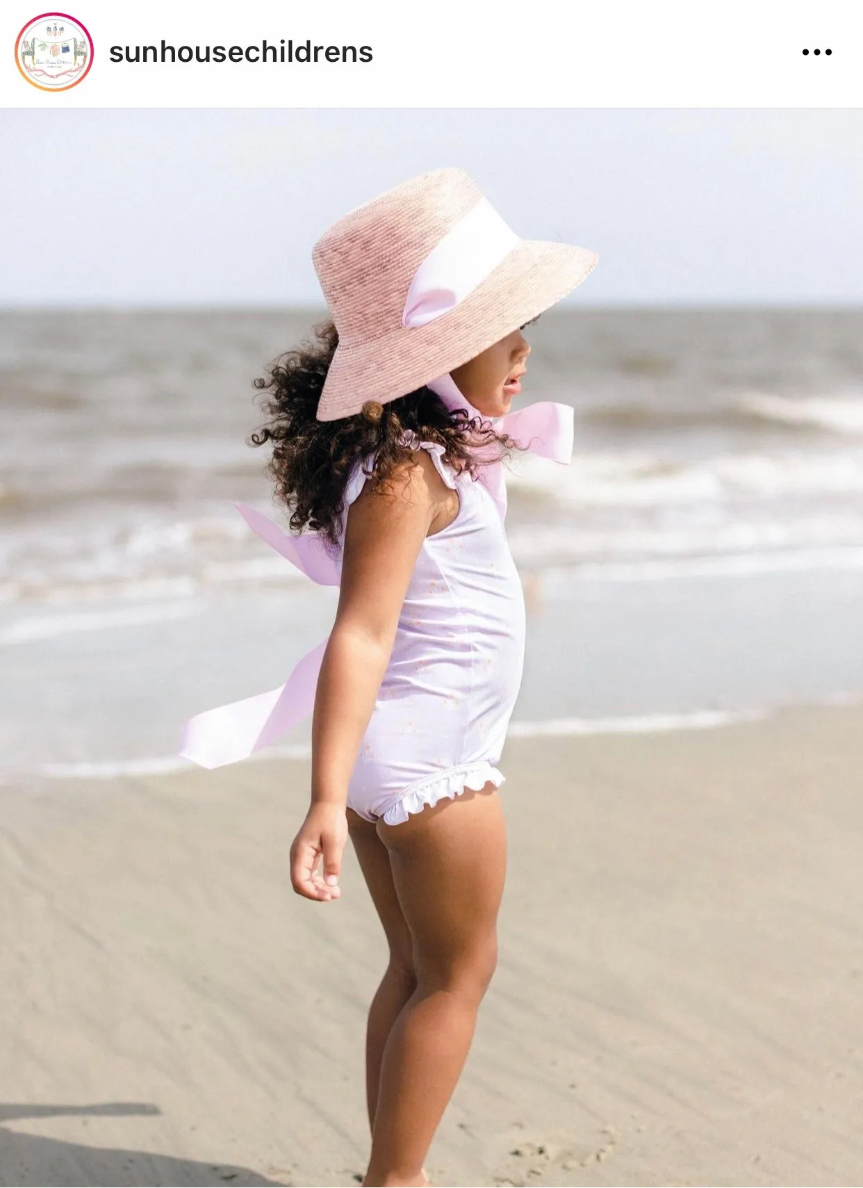 Palmetto Little Girl’s Hat - Long & Thin French Blue Grosgrain Ribbon