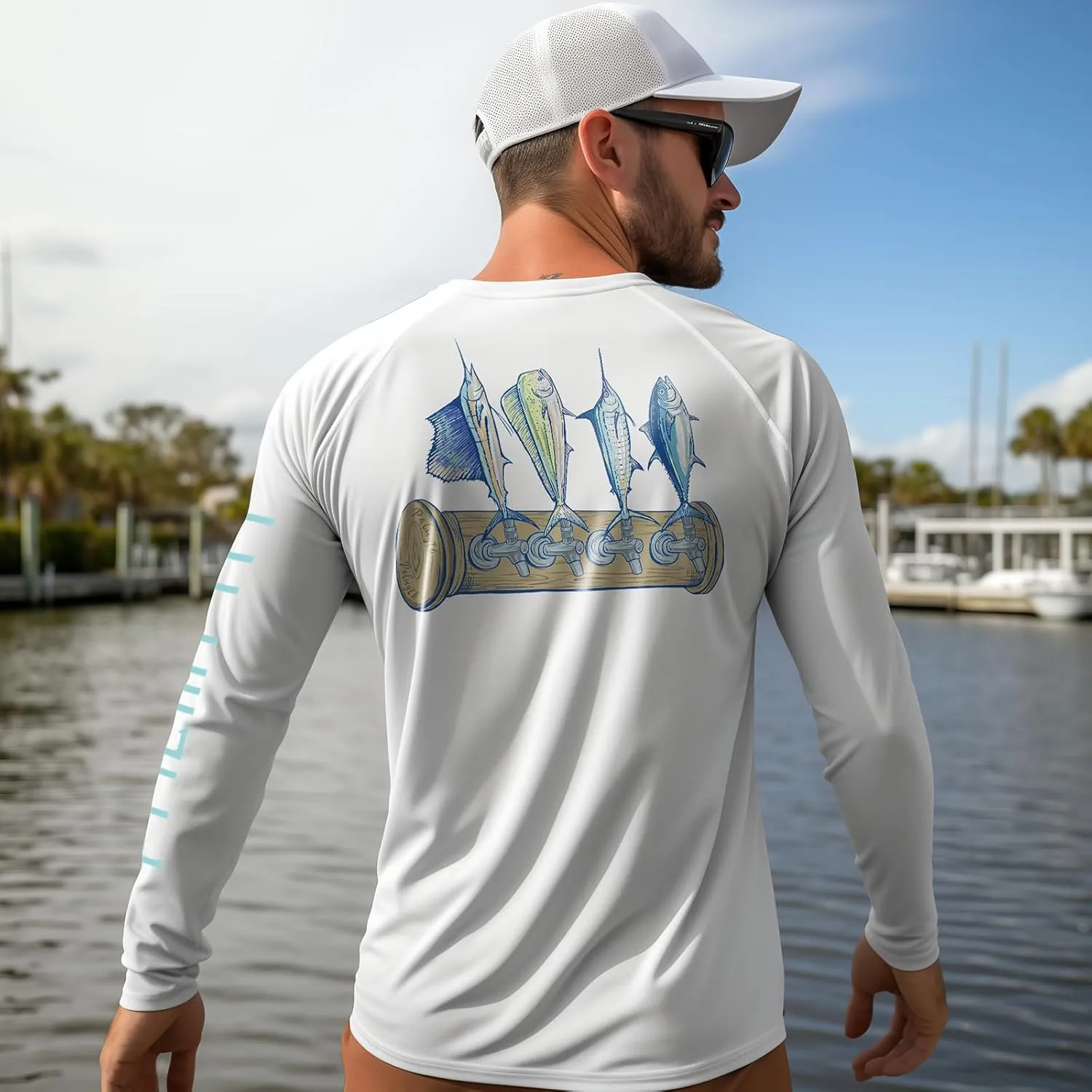 Palmyth Fishing Shirts for Men Long Sleeve UPF 50  Sun Protection UV T Shirt Tee