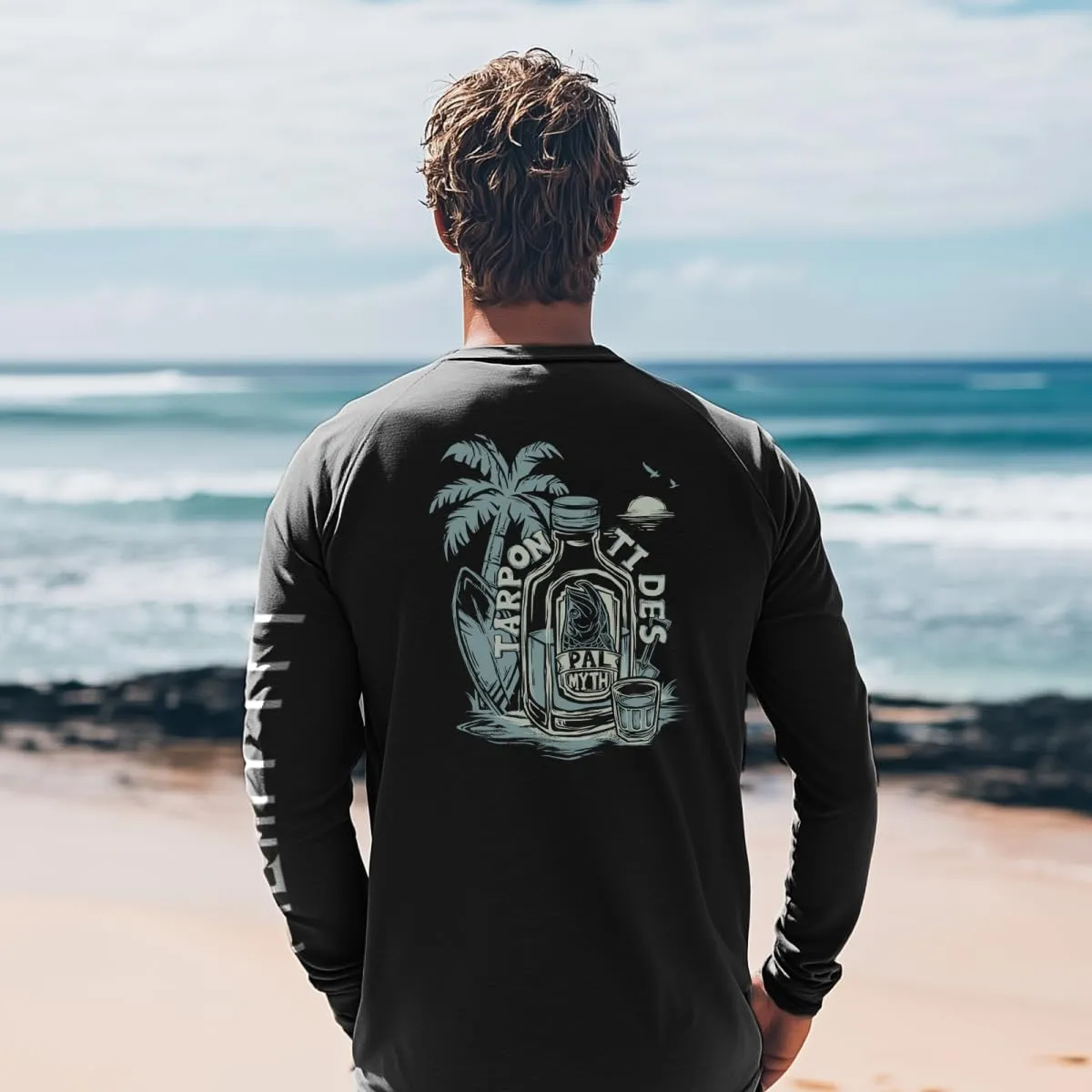 Palmyth Mens Fishing Shirts Long Sleeve Sun Protection Shirts UPF 50  Rash Guard T-Shirt Tee
