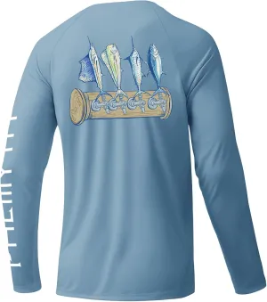 Palmyth Mens Fishing Shirts Sun Protection T-Shirts UV UPF 50  Long Sleeve Rash Guard Tee