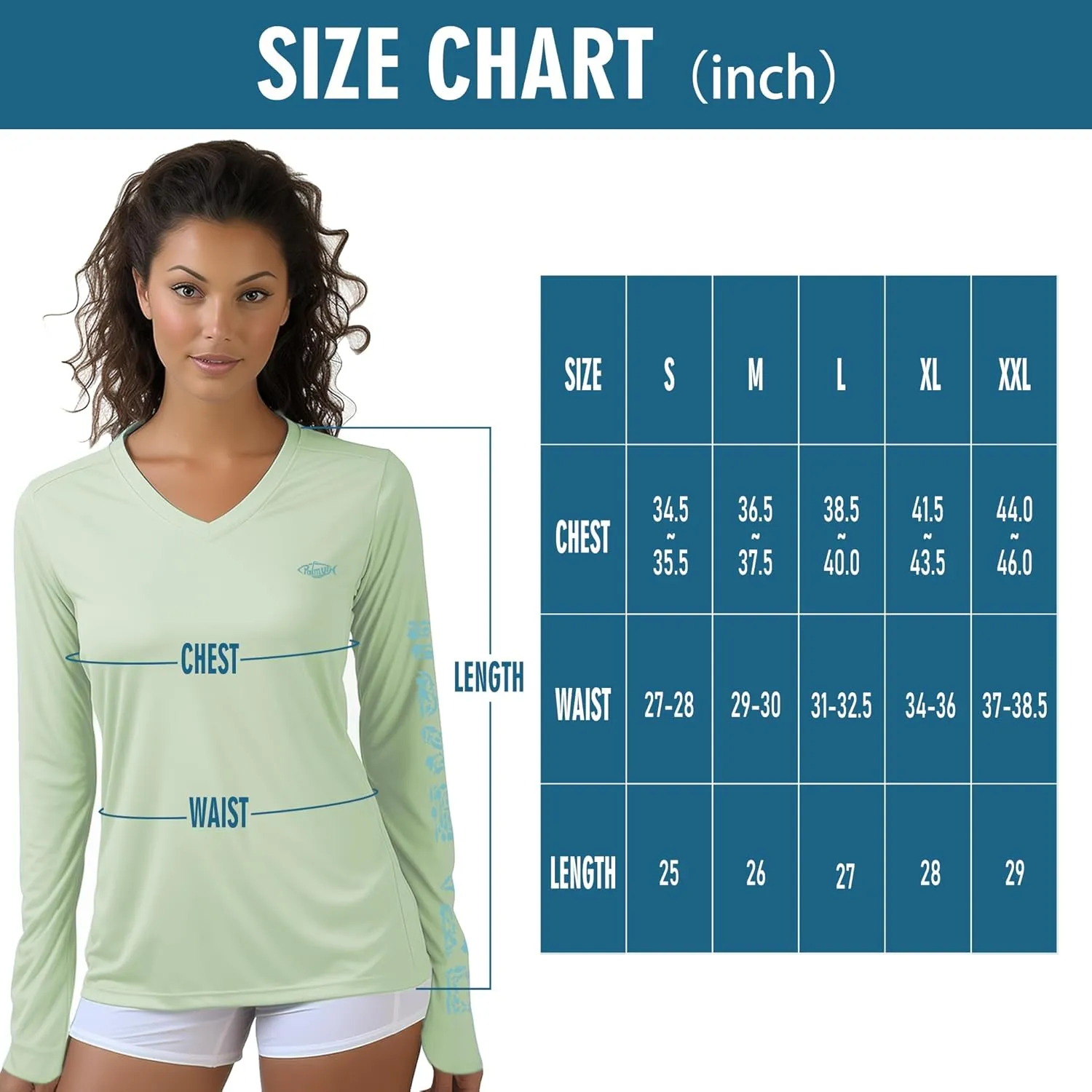 Palmyth Womens UPF 50  Fishing Shirts Sun Protection Long Sleeve T-Shirt