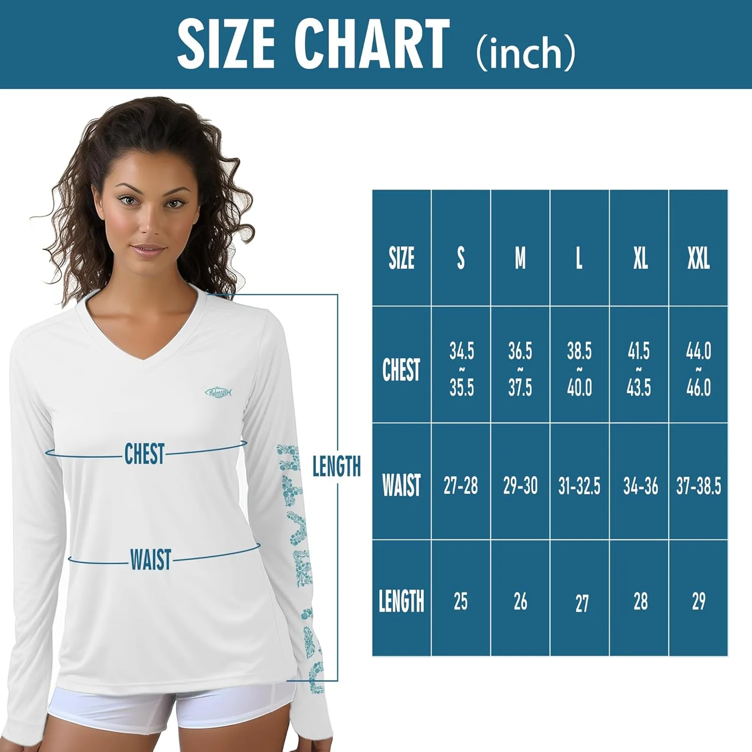 Palmyth Womens UPF 50  Fishing Shirts Sun Protection Long Sleeve T-Shirt