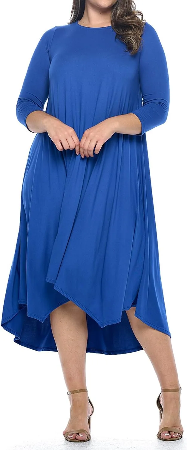 Pastel by Vivienne Women's Asymmetric Hem Midi Dress Plus Size