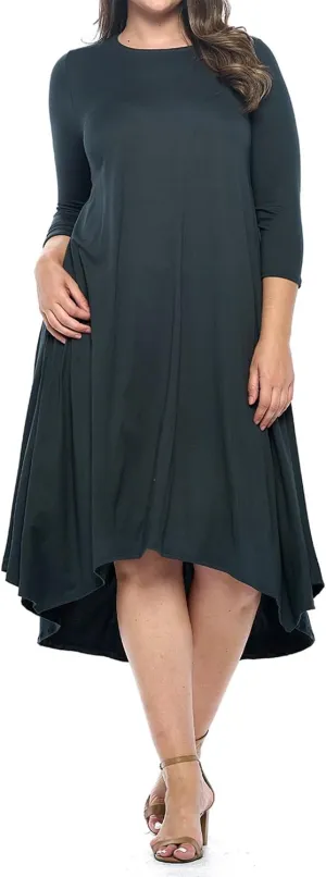 Pastel by Vivienne Women's Asymmetric Hem Midi Dress Plus Size
