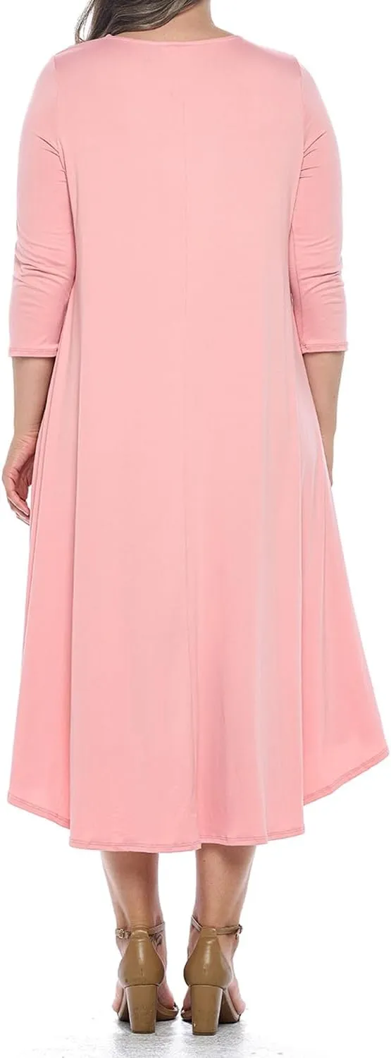 Pastel by Vivienne Women's Asymmetric Hem Midi Dress Plus Size