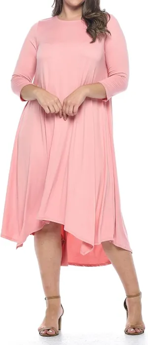 Pastel by Vivienne Women's Asymmetric Hem Midi Dress Plus Size