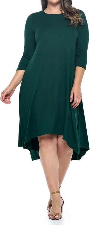 Pastel by Vivienne Women's Asymmetric Hem Midi Dress Plus Size