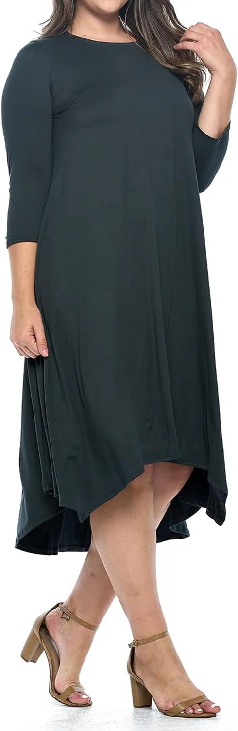 Pastel by Vivienne Women's Asymmetric Hem Midi Dress Plus Size