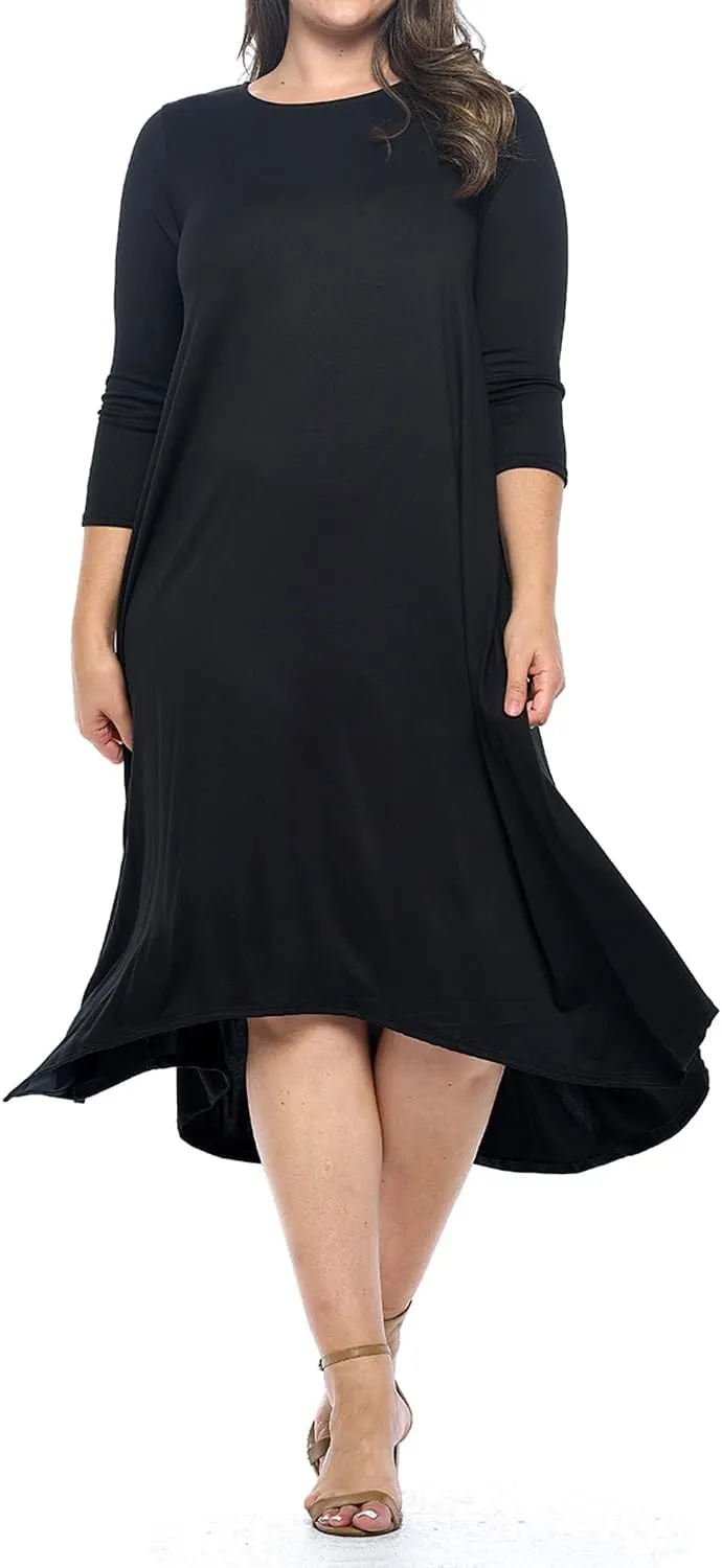 Pastel by Vivienne Women's Asymmetric Hem Midi Dress Plus Size