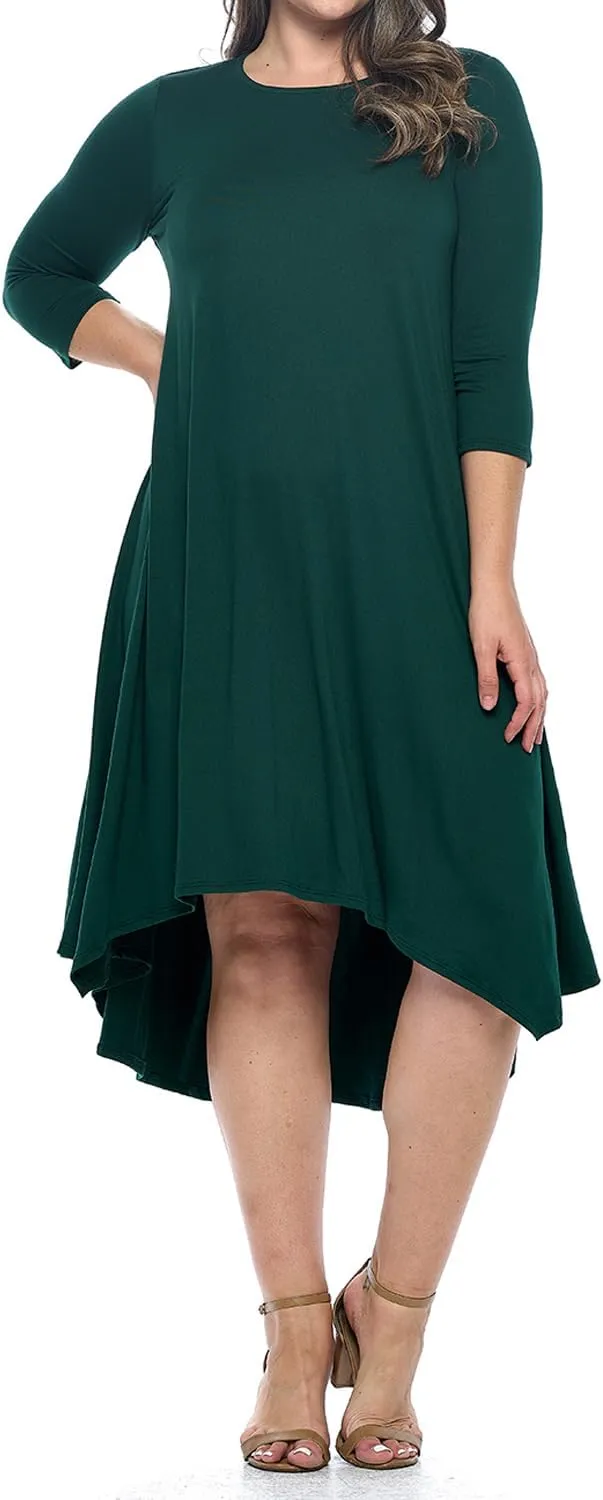 Pastel by Vivienne Women's Asymmetric Hem Midi Dress Plus Size