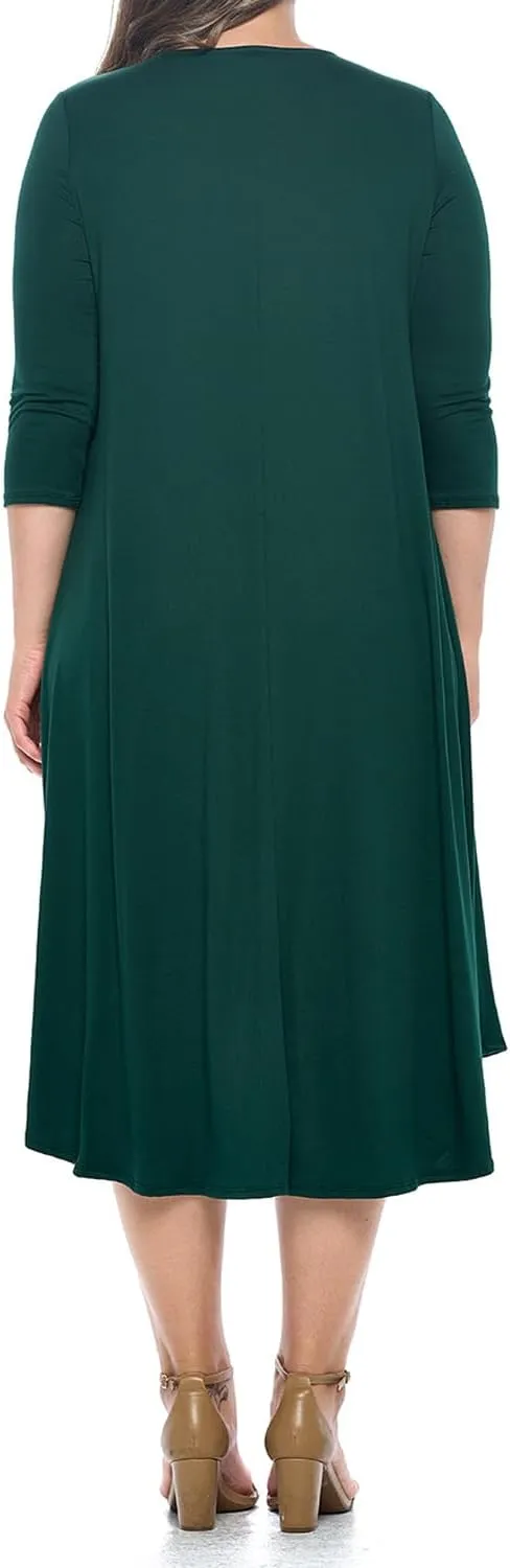 Pastel by Vivienne Women's Asymmetric Hem Midi Dress Plus Size