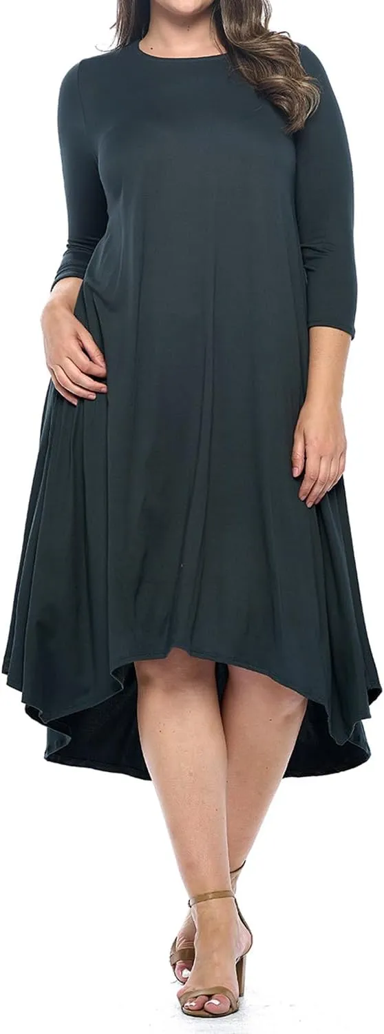 Pastel by Vivienne Women's Asymmetric Hem Midi Dress Plus Size