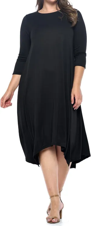 Pastel by Vivienne Women's Asymmetric Hem Midi Dress Plus Size