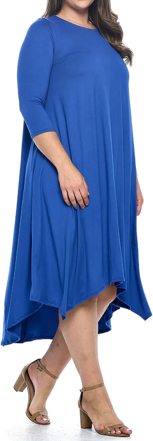 Pastel by Vivienne Women's Asymmetric Hem Midi Dress Plus Size