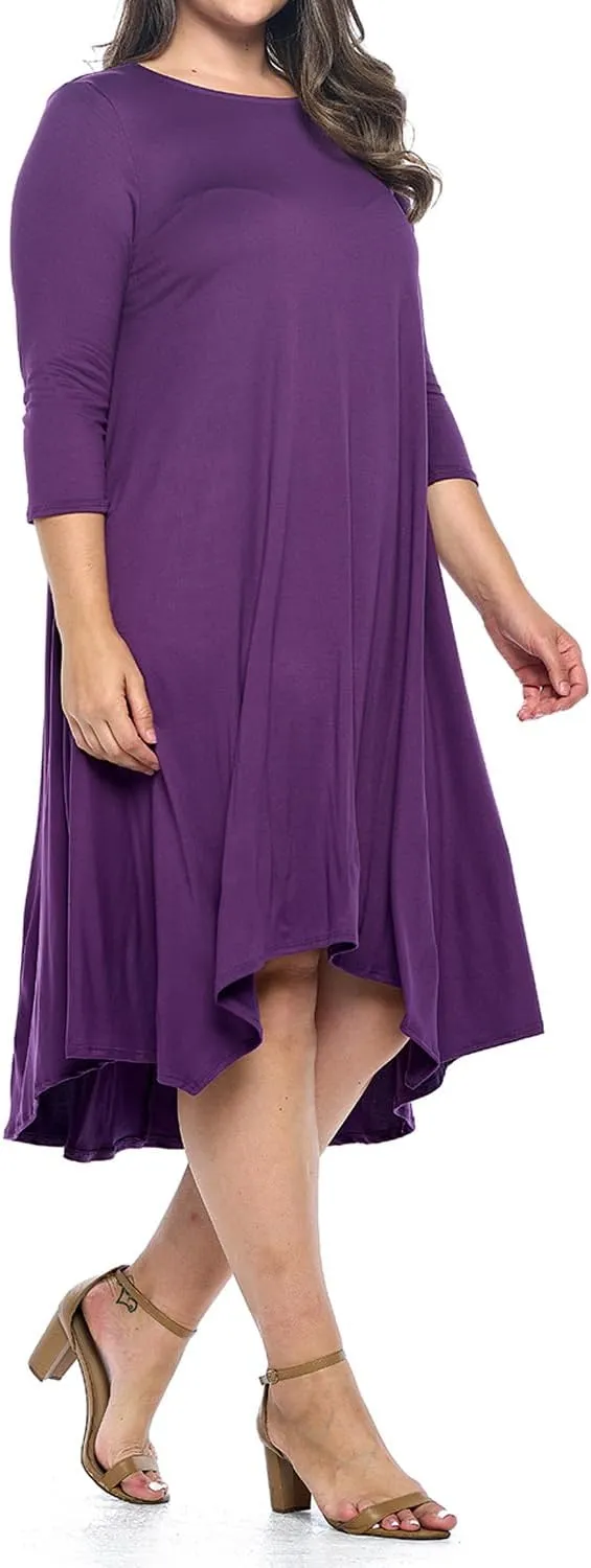 Pastel by Vivienne Women's Asymmetric Hem Midi Dress Plus Size