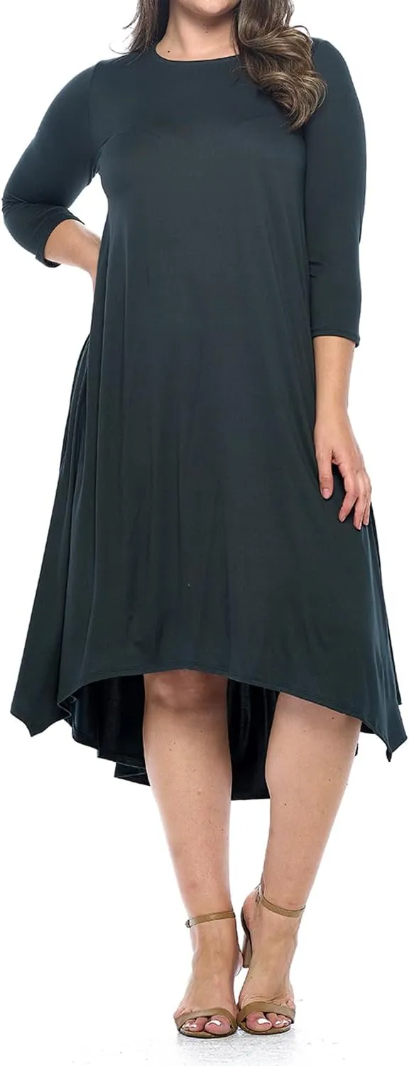 Pastel by Vivienne Women's Asymmetric Hem Midi Dress Plus Size