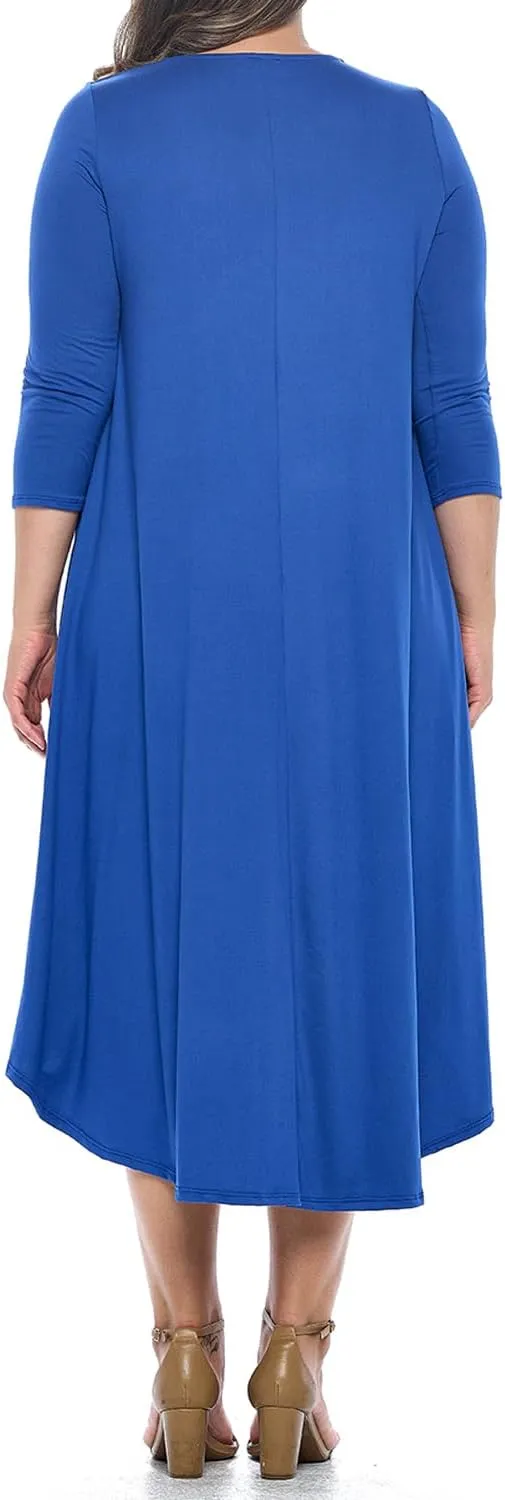 Pastel by Vivienne Women's Asymmetric Hem Midi Dress Plus Size