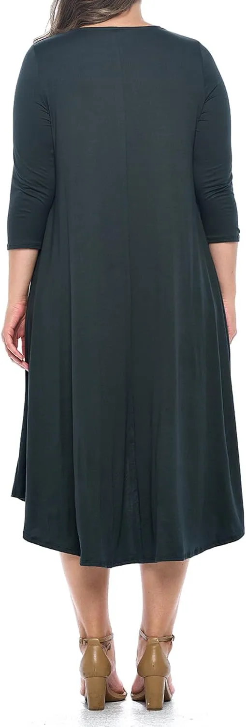 Pastel by Vivienne Women's Asymmetric Hem Midi Dress Plus Size