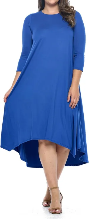 Pastel by Vivienne Women's Asymmetric Hem Midi Dress Plus Size