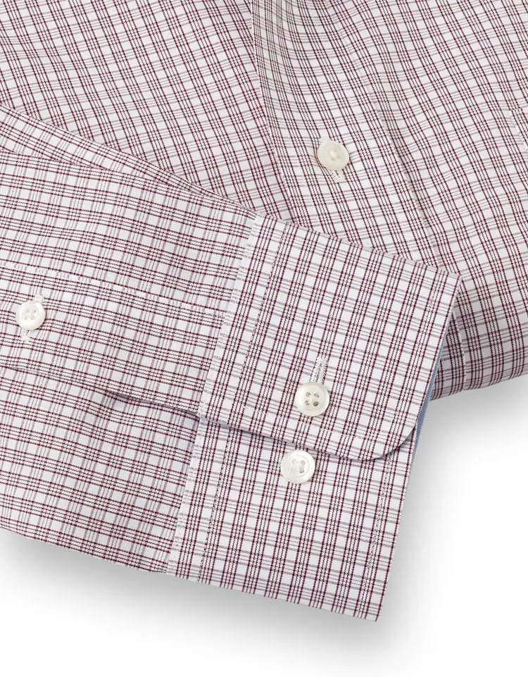 Paul Fredrick Men's Classic Fit Non-Iron Cotton Plaid Dress Shirt