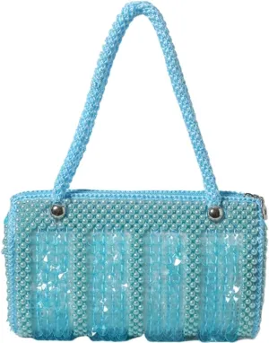Pearl Purse for Women Beaded Handbag for Wedding Top Handle Evening Clutch