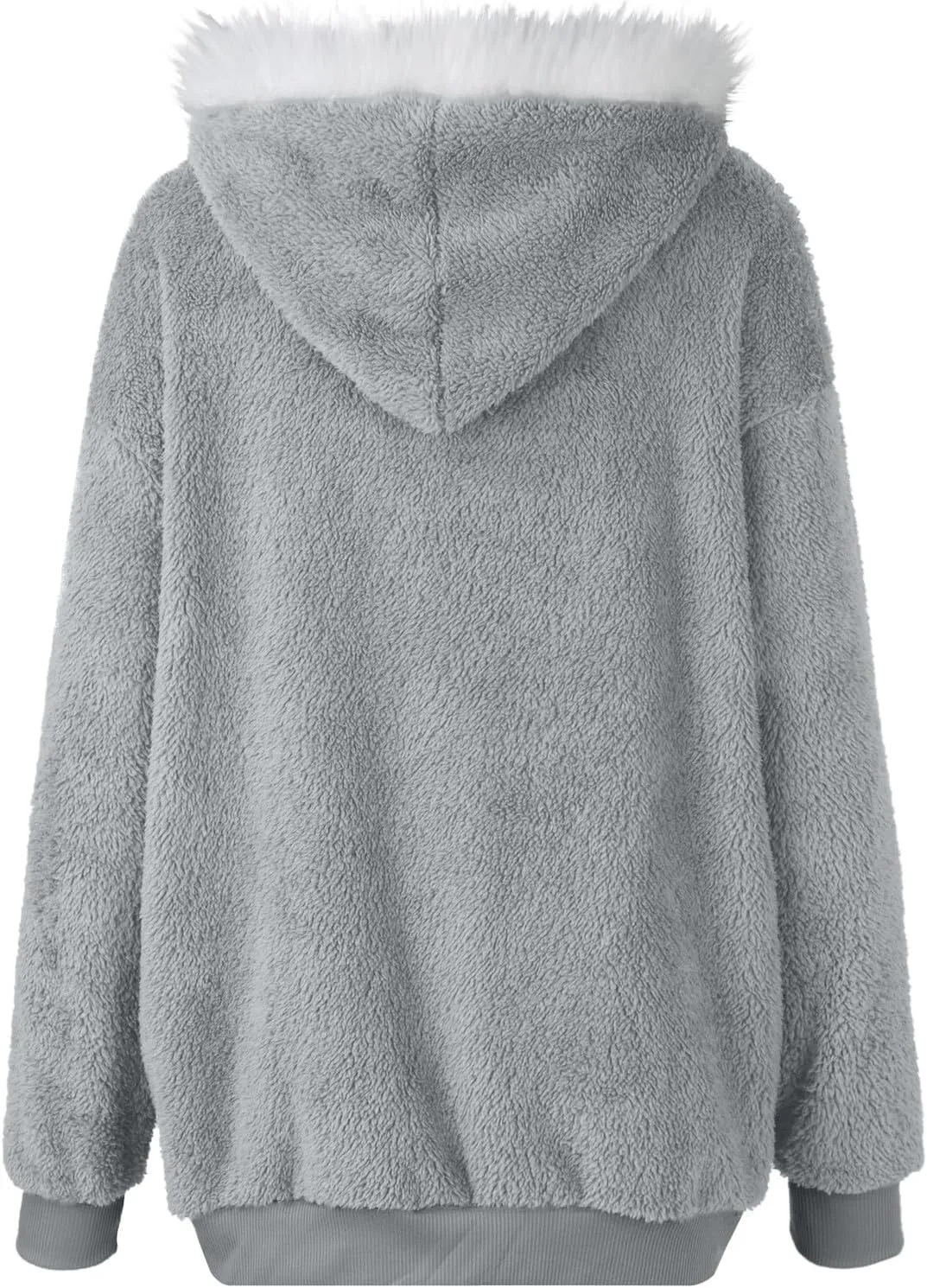 PETYCZEN Winter Jackets for Women Warm Fuzzy Sherpa Lined Plus Size Coats Casual Long Sleeve Zip Up Fleece Jacket Outerwear