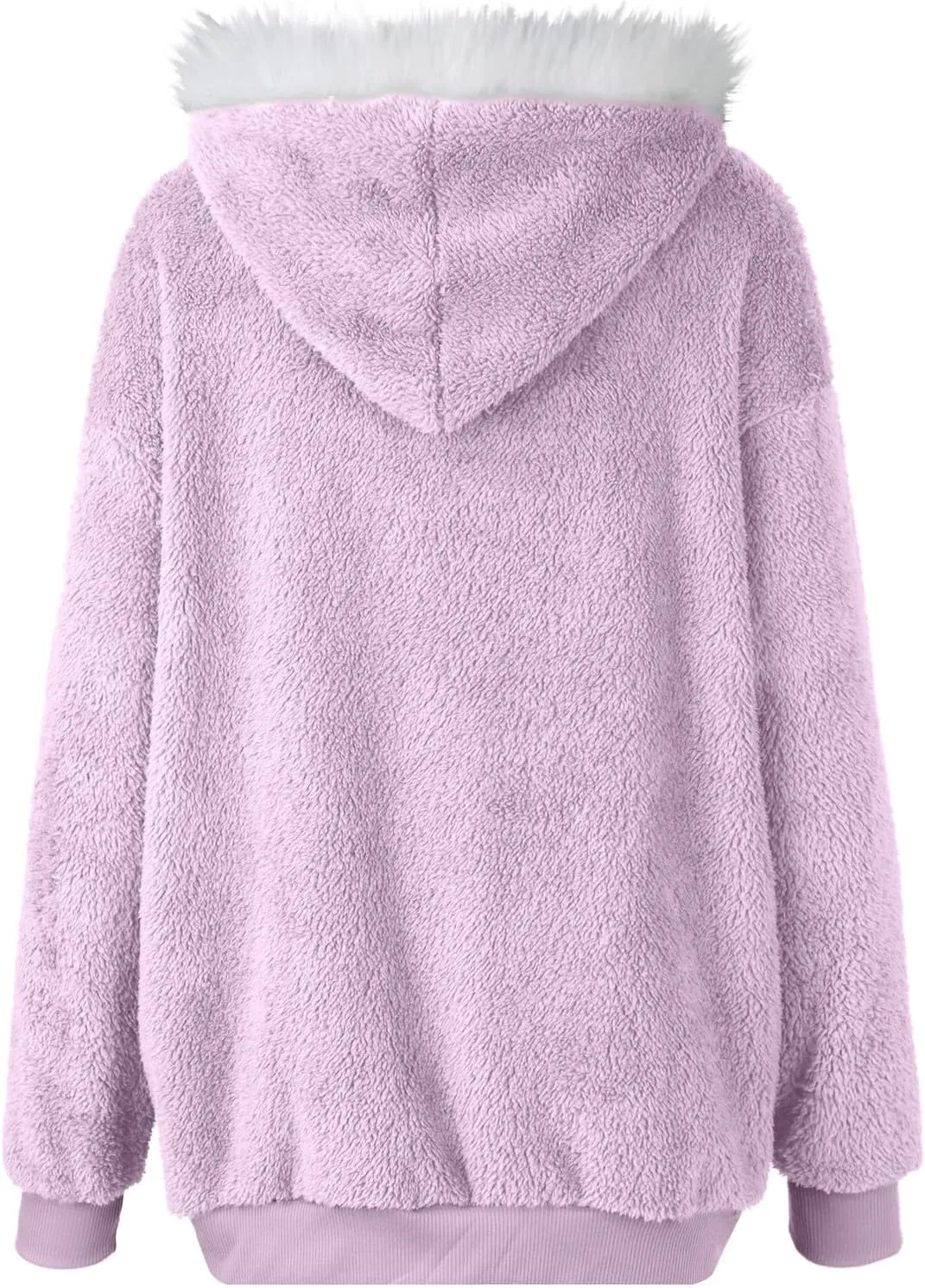 PETYCZEN Winter Jackets for Women Warm Fuzzy Sherpa Lined Plus Size Coats Casual Long Sleeve Zip Up Fleece Jacket Outerwear