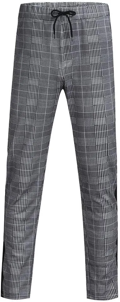 Plaid Panst for Men Fashion Stretch Dress Pants Slim Fit Pants Skinny Pants Stretch Slim Fit Business Tapered Pants