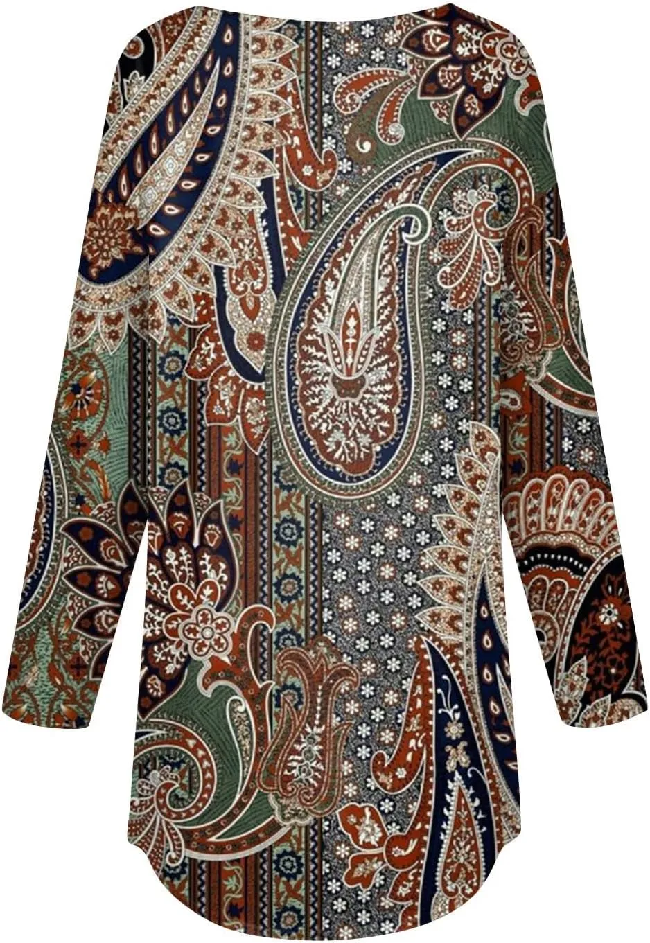 Plus Size Tops for Women Loose Round Neck T Shirts Fall Pullover Casual Blouse Floral Printing Long Sleeve Sweatshirt