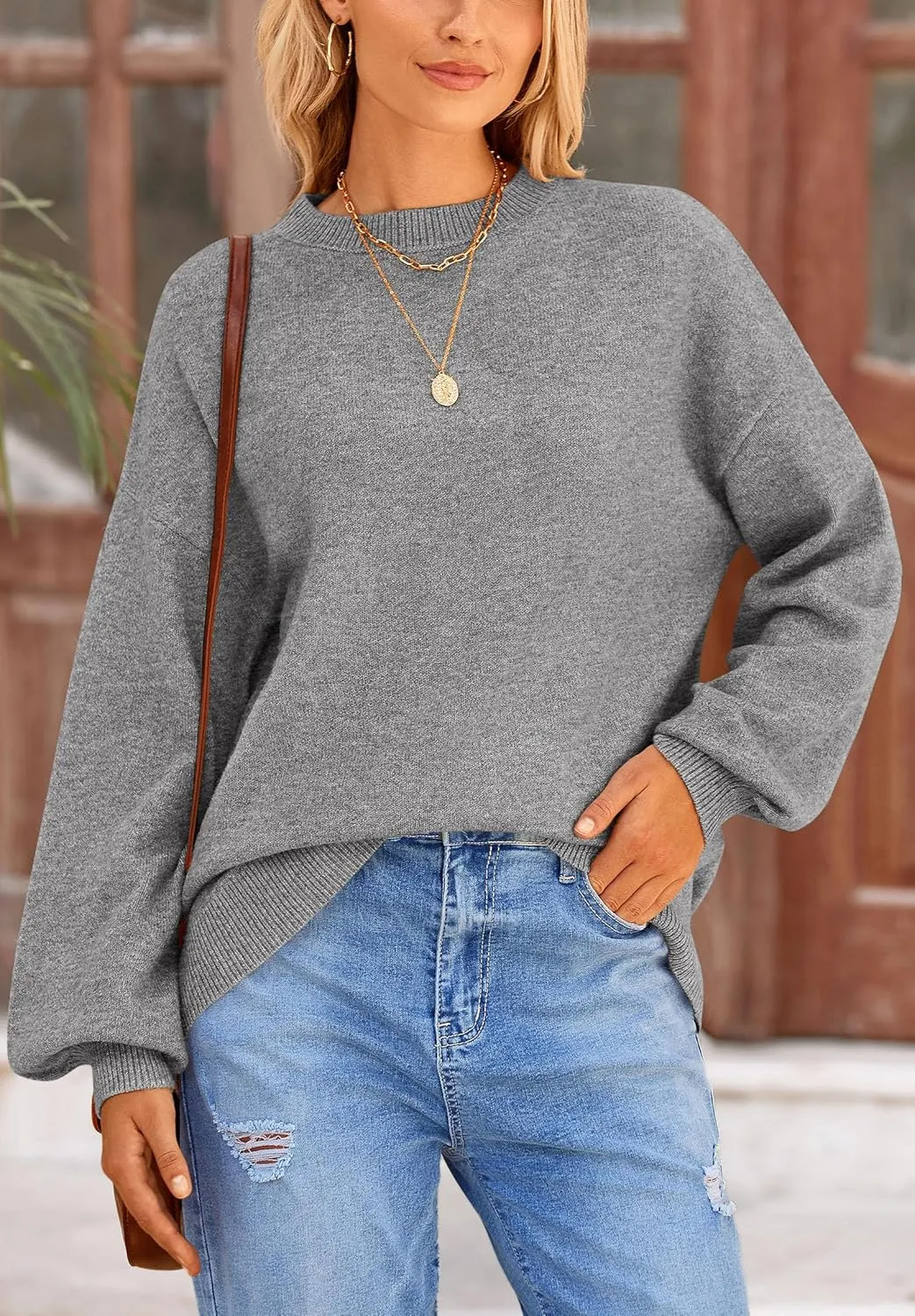 PRETTYGARDEN Women's Winter Sweaters Casual Crew Neck Long Sleeve Pullover Ribbed Knit Loose Fit Sweater Tops