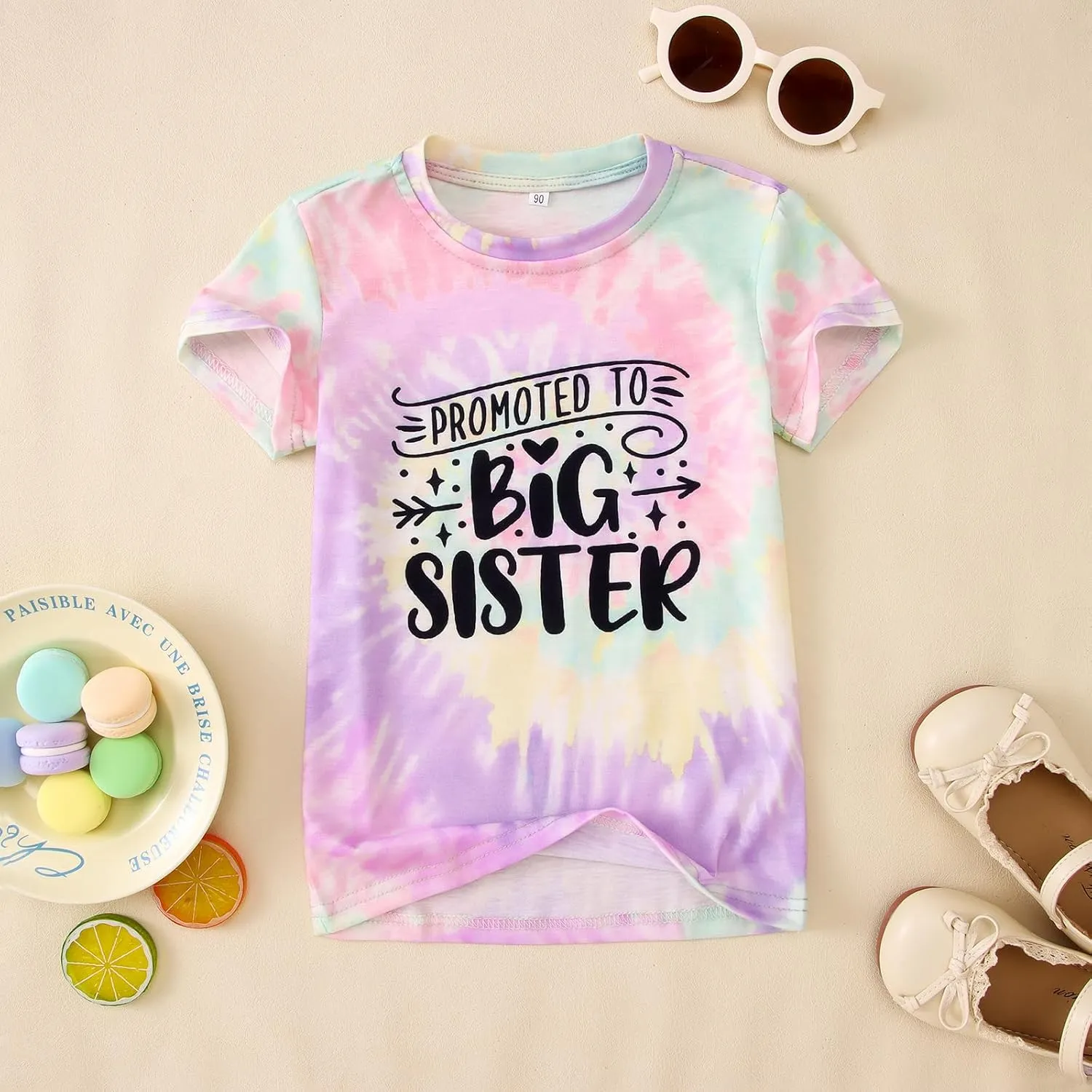 Promoted to Big Sister Shirts for Toddler Baby Girls Announcement T-Shirt Summer Short Sleeve Tees Big Sis Tops