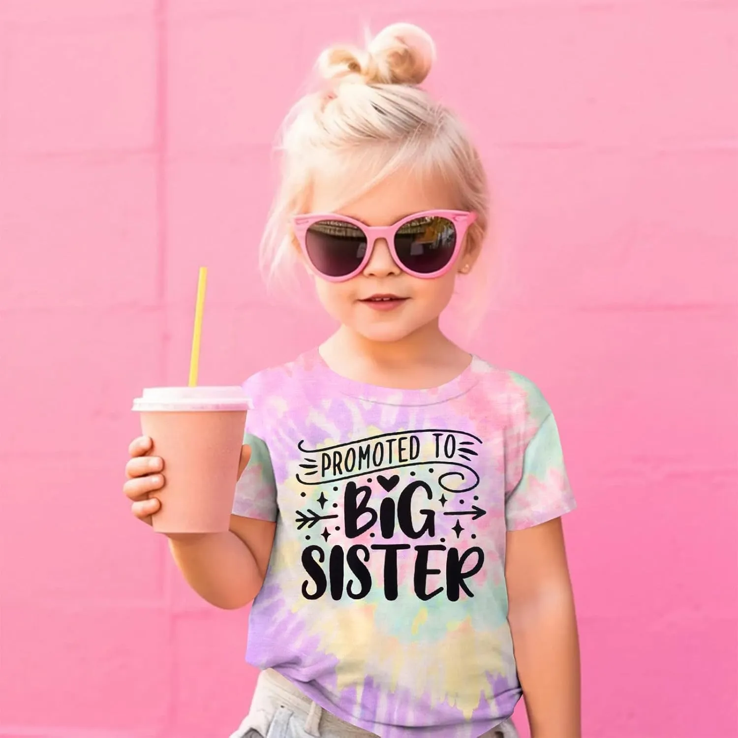 Promoted to Big Sister Shirts for Toddler Baby Girls Announcement T-Shirt Summer Short Sleeve Tees Big Sis Tops