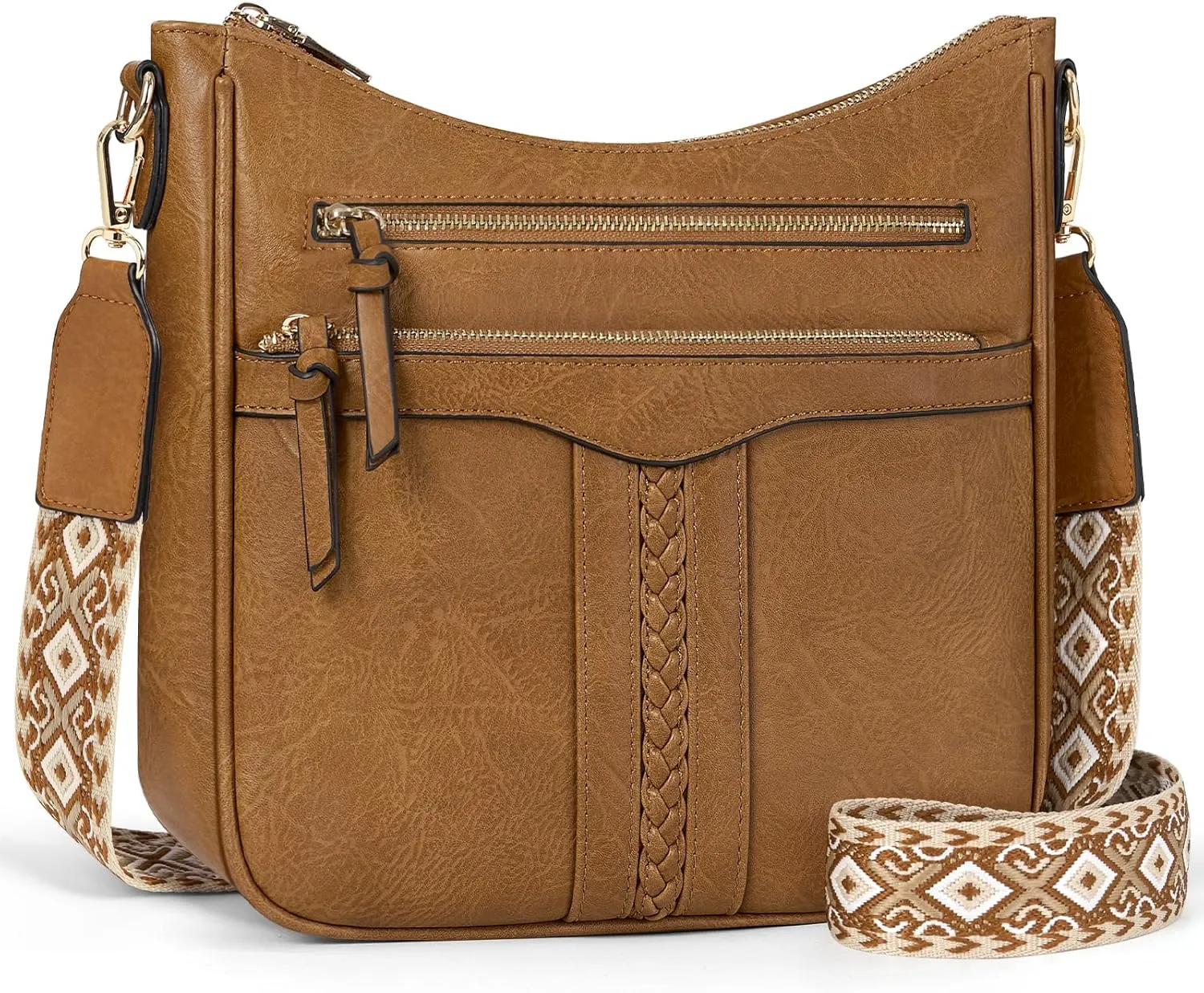RAINSMORE Crossbody Bags for Women, Trendy Crossbody Purses Soft Leather Shoulder Handbags Lightweight Travel Purse