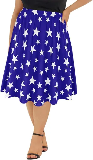 RITERA Plus Size Skirts for Women A-Line Fairy Elastic Waist Tulle Midi Flowy Skirt