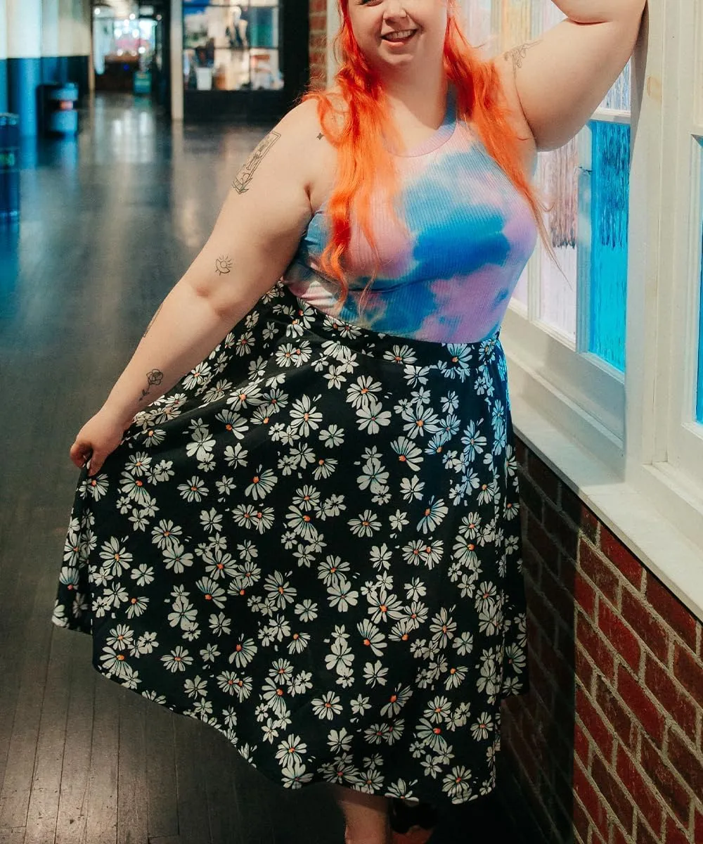 RITERA Plus Size Skirts for Women A-Line Fairy Elastic Waist Tulle Midi Flowy Skirt