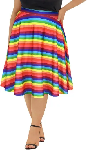 RITERA Plus Size Skirts for Women A-Line Fairy Elastic Waist Tulle Midi Flowy Skirt