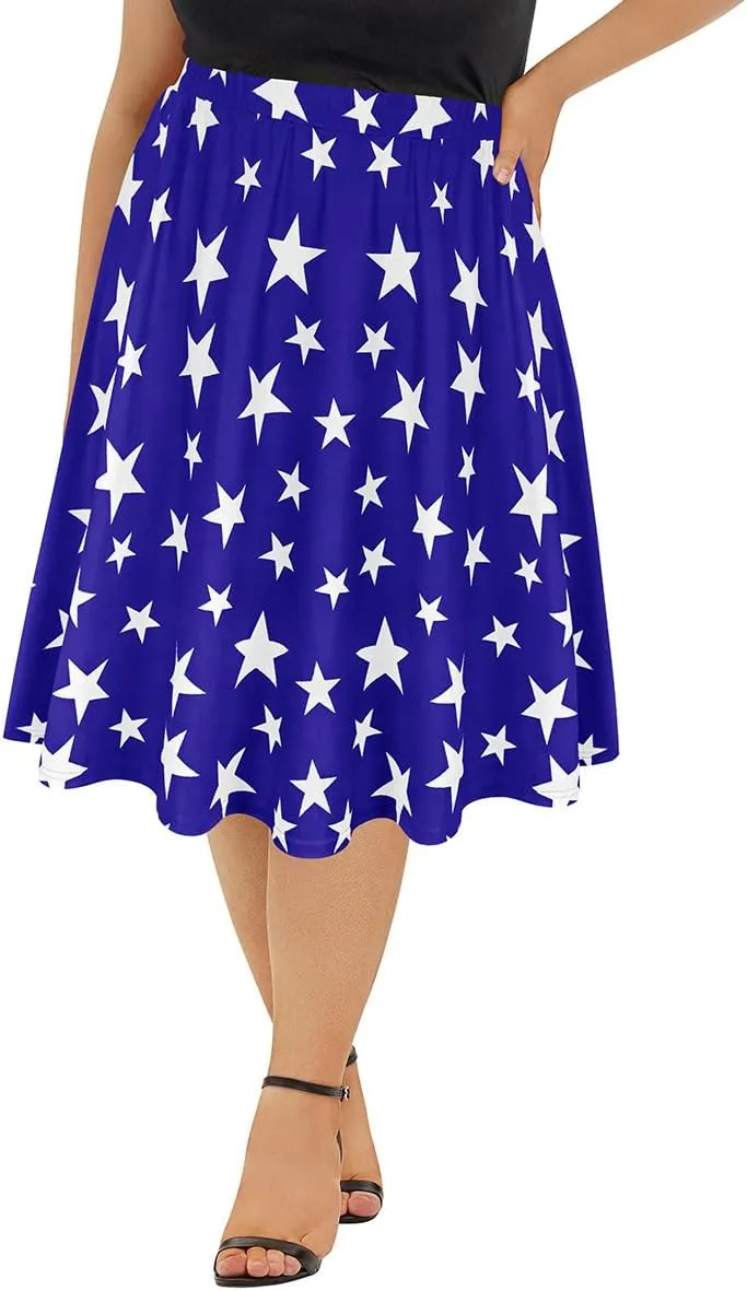 RITERA Plus Size Skirts for Women A-Line Fairy Elastic Waist Tulle Midi Flowy Skirt